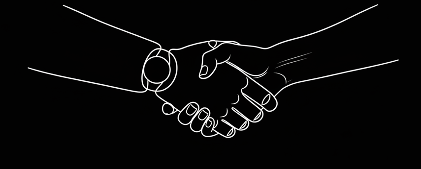 Human and robot handshake